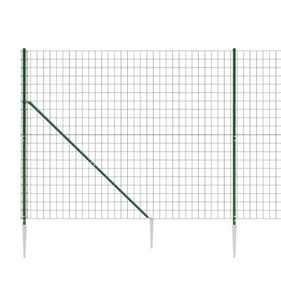 vidaXL Clôture en treillis métallique et piquet d'ancrage vert 1,8x10m