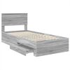 vidaXL Cadre de lit avec t&ecirc;te de lit Sonoma Gris et Argent 75 x 190 cm