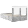 vidaXL Cadre de lit Gris b&eacute;ton 135 x 190 cm Bois d'ing&eacute;nierie