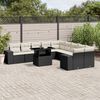 vidaXL Salon de jardin 11 pcs avec coussins noir r&eacute;sine tress&eacute;e