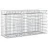 vidaXL Lit sur&eacute;lev&eacute; gabion 150 x 50 x 80 cm Acier galvanis&eacute; Argent&eacute;