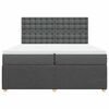 vidaXL Sommier &agrave; lattes de lit avec matelas Gris fonc&eacute; 200x200cm Tissu