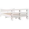 vidaXL Cadre de lit avec t&ecirc;te de lit blanc 135x190 cm bois pin massif