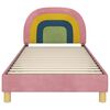 vidaXL Cadre de lit pour enfants avec t&ecirc;te de lit Rose 90 x 190 cm