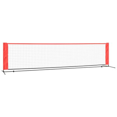 vidaXL Filet de tennis Noir et rouge 400x100x87 cm Polyester