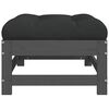 vidaXL Repose-pied de jardin avec coussin gris bois de pin massif