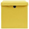 vidaXL Bo&icirc;tes de rangement avec couvercles 10 pcs 28x28x28 cm Jaune