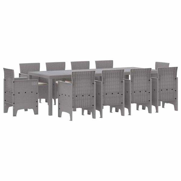 vidaXL Ensemble de salle &agrave; manger pour jardin 11 pcs Gris clair