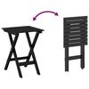 vidaXL Chaise &agrave; bascule avec table pliable noir bois massif peuplier
