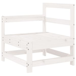 vidaXL Canap&eacute; d'angle de jardin blanc bois de pin massif