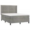 vidaXL Sommier &agrave; lattes de lit et matelas Gris clair 140x200cm Velours