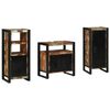 vidaXL Ensemble de mobilier de salle de bain 3 pc Multicolore et noir