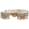 vidaXL Ensemble de canap&eacute; de jardin 13 pc Blanc Naturel et Cr&egrave;me