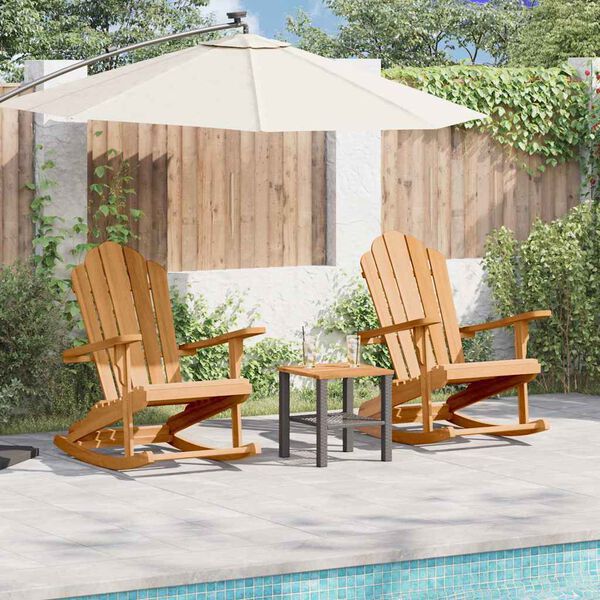 vidaXL Chaise Adirondack &agrave; bascule 2 pcs Marron 100 x 77 x 99 cm