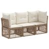 vidaXL Ensemble de canap&eacute; de jardin 3 pc Beige polyrotin