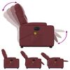 vidaXL Fauteuil inclinable de massage électrique rouge bordeaux