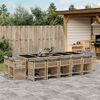 vidaXL Ensemble &agrave; manger de jardin et coussins 15 pcs m&eacute;lange beige
