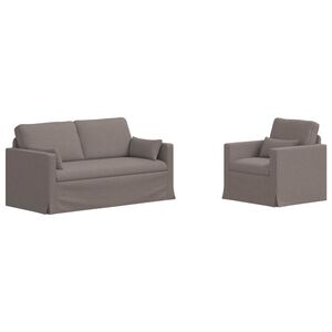 vidaXL Canap&eacute; 2 pcs Taupe