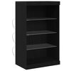 vidaXL Buffet LED Ch&ecirc;ne noir 60,5 x 37 x 100 cm Bois d'ing&eacute;nierie