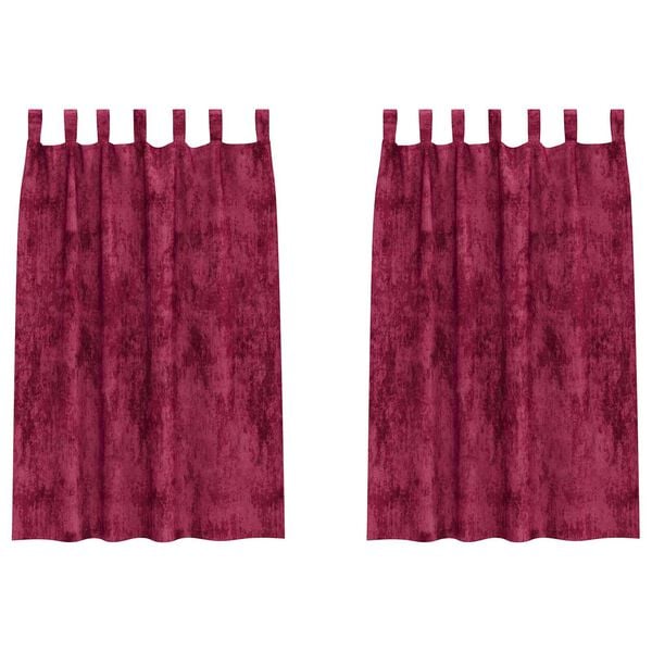 vidaXL Rideaux en velours 2 pcs Rouge bordeaux 175 x 140 cm Velours