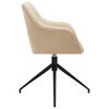 vidaXL Chaises pivotantes &agrave; manger lot de 2 Cr&egrave;me Tissu
