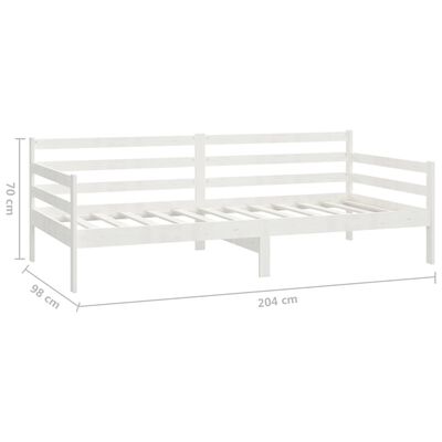 vidaXL Lit Blanc Bois de pin massif 90x200 cm