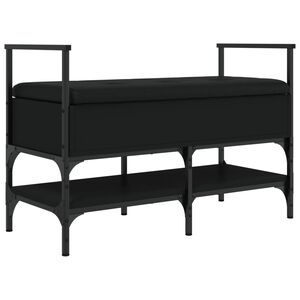 vidaXL Banc &agrave; chaussures noir 85,5x42x57,5 cm bois d'ing&eacute;nierie
