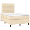vidaXL Sommier &agrave; lattes de lit matelas et LED cr&egrave;me 120x190 cm tissu