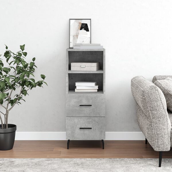 vidaXL Buffet Gris b&eacute;ton 34,5x34x90 cm Bois d'ing&eacute;nierie