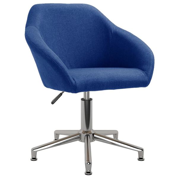 vidaXL Chaises pivotantes &agrave; manger lot de 4 bleu tissu