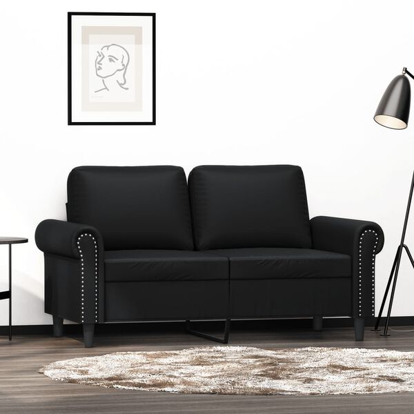 vidaXL Canap&eacute; &agrave; 2 places Noir 120 cm Similicuir