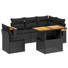 vidaXL Salon de jardin 6 pcs avec coussins noir r&eacute;sine tress&eacute;e