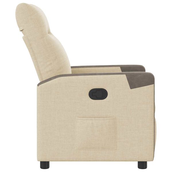 vidaXL Fauteuil inclinable Cr&egrave;me Tissu