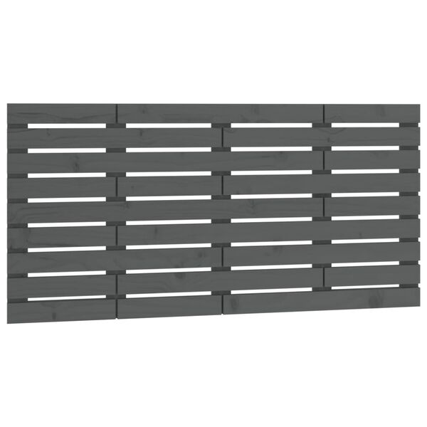 vidaXL T&ecirc;te de lit murale Gris 146x3x63 cm Bois massif de pin