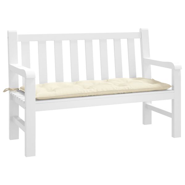 vidaXL Coussin de banc de jardin cr&egrave;me 120x50x7 cm tissu oxford