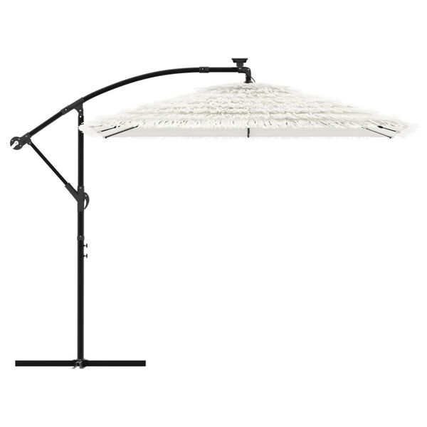vidaXL Parasol de jardin avec m&acirc;t en acier blanc 246x246x230 cm