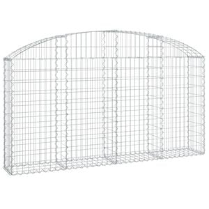 vidaXL Panier de gabions arqu&eacute; 200x30x100/120 cm Fer galvanis&eacute;