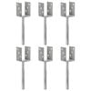 vidaXL Piquets de cl&ocirc;ture 6 pcs Argent&eacute; 7x6x30 cm Acier galvanis&eacute;