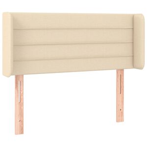 vidaXL T&ecirc;te de lit avec oreilles Cr&egrave;me 83x16x78/88 cm Tissu