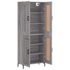 vidaXL Buffet haut Sonoma gris 69,5x34x180 cm Bois d'ing&eacute;nierie
