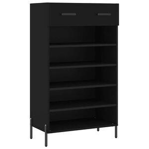 vidaXL Armoire &agrave; chaussures noir 60x35x105 cm bois d'ing&eacute;nierie