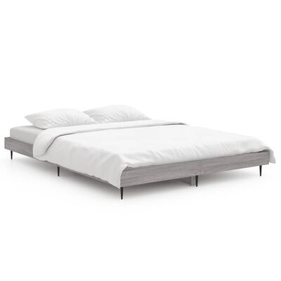 vidaXL Cadre de lit sans matelas sonoma gris 140x190 cm