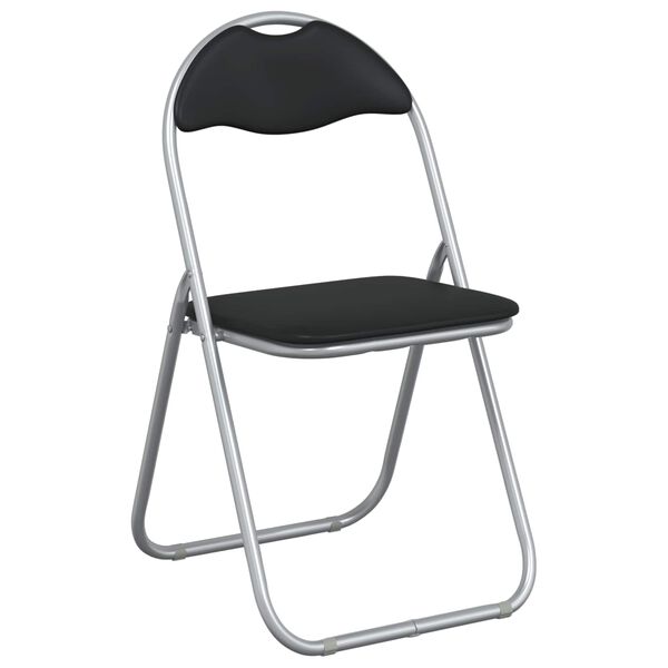 vidaXL Chaise pliante 2 pcs Noir et gris 48 x 43,5 x 81 cm Simili cuir