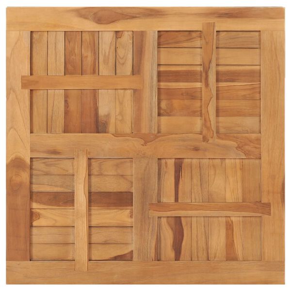 vidaXL Dessus de table Bois de teck solide Carr&eacute; 80x80x2,5 cm