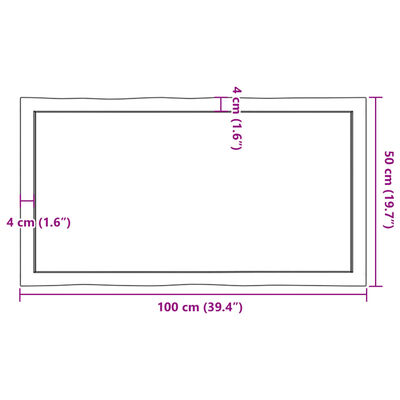 vidaXL Dessus de table bois massif traité bordure assortie