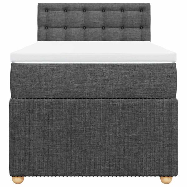 vidaXL Sommier &agrave; lattes de lit avec matelas Gris fonc&eacute; 80x200 cm Tissu