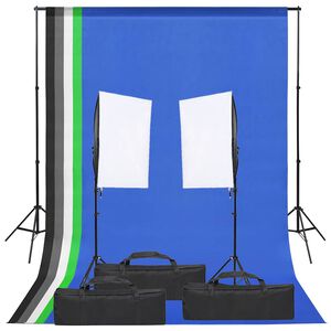 vidaXL Kit de studio photo avec &eacute;clairage et toile de fond