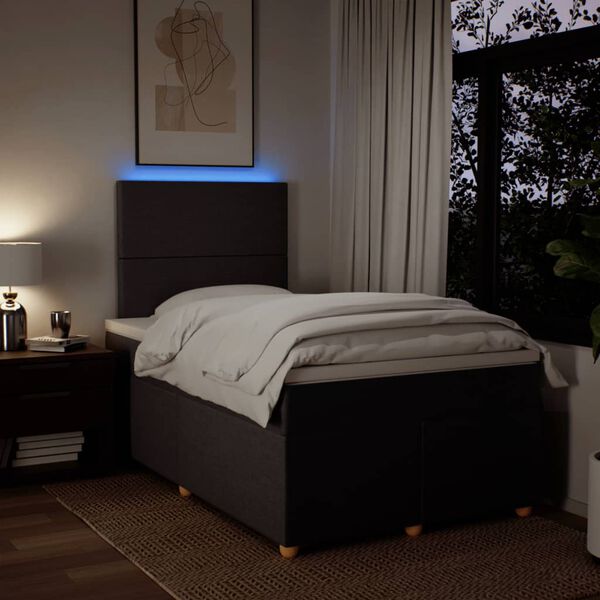 vidaXL Sommier &agrave; lattes de lit avec matelas Marron fonc&eacute; 120x200 cm
