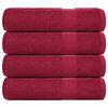 vidaXL Serviettes de douche FROGN 4 pcs bordeaux 70x140cm 360 g/m&sup2;