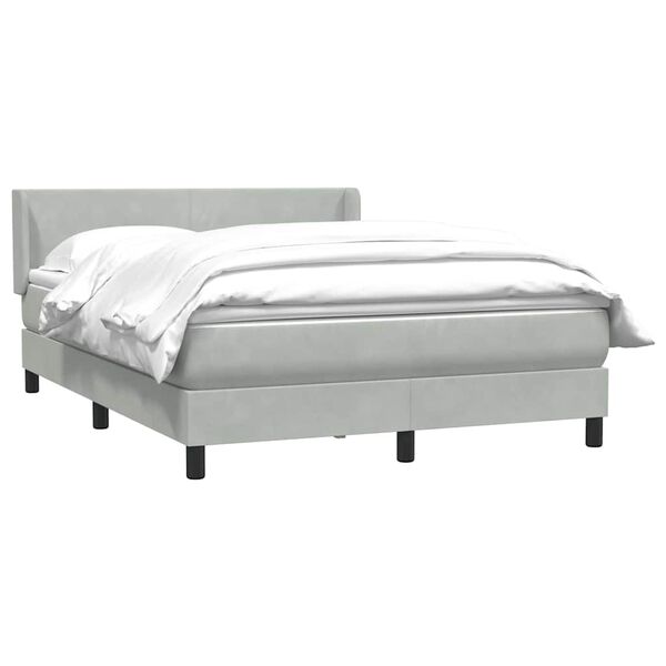 vidaXL Sommier &agrave; lattes de lit et matelas gris clair 160x210cm velours